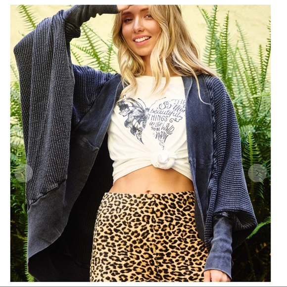 Absolutely Fabulous Mineral-washed Shawl Cardigan Jacket - Picture 2 of 6